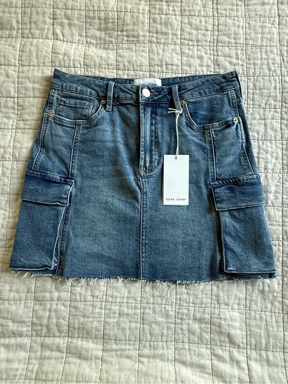 Dear John Blue Denim Cargo Mini Skirt